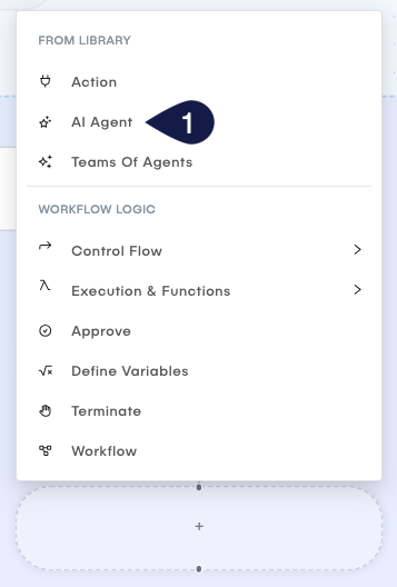 AI Agent Step in Workflow Editor