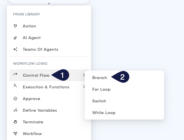 Branch node selection