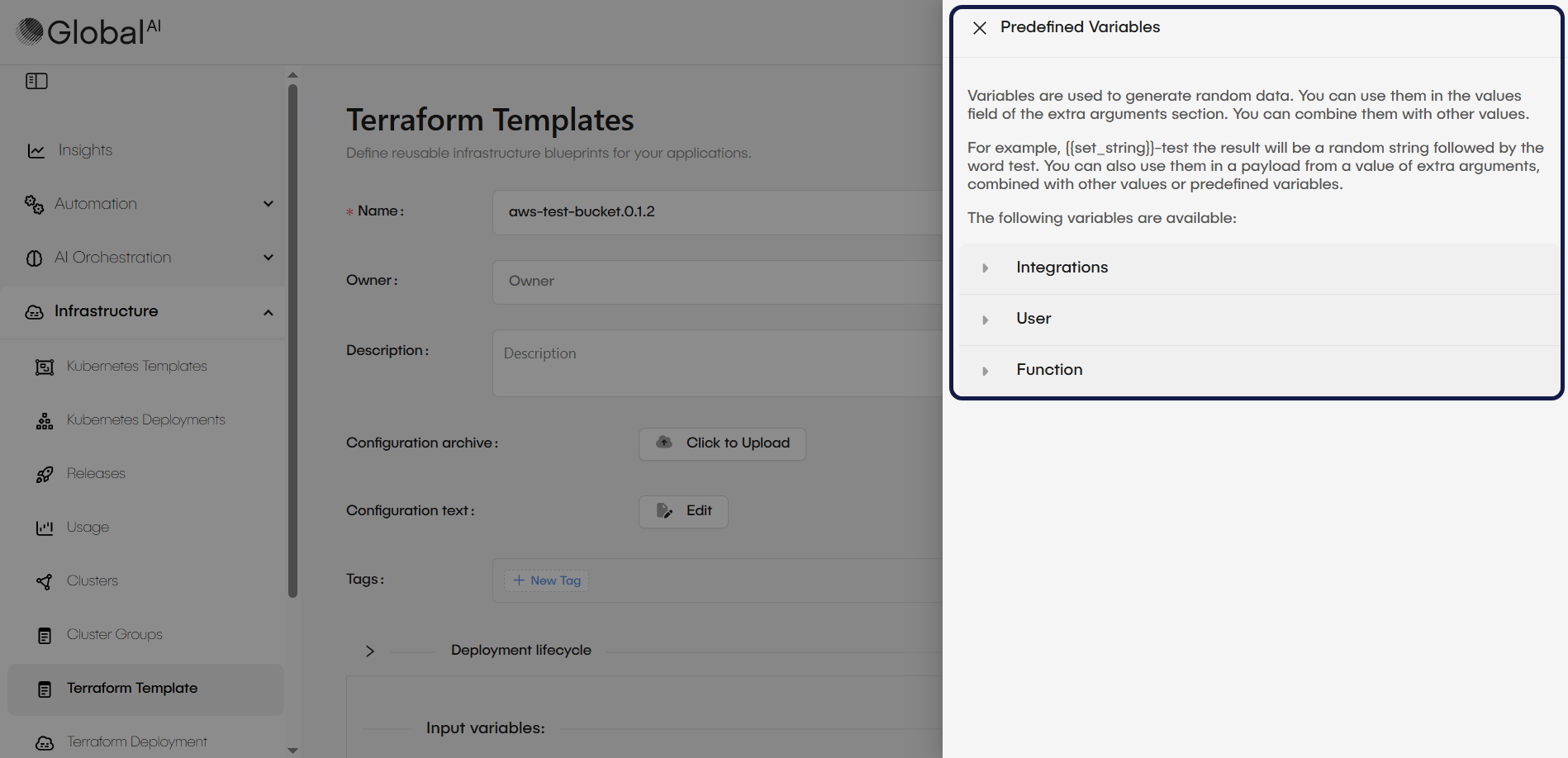 Kubernetes deployments list